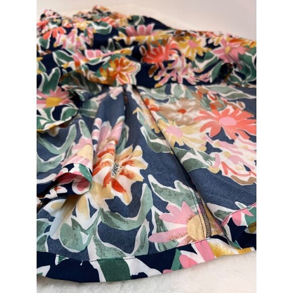 New LUSH Size S Strap open Criss Cross Tie Back Summer Dress Navy Floral Multi - Picture 9 of 11